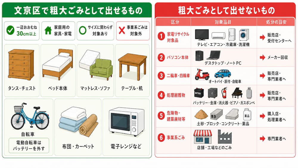 bunkyo taisho 文京区で粗大ごみとして出せるもの・出せないもの