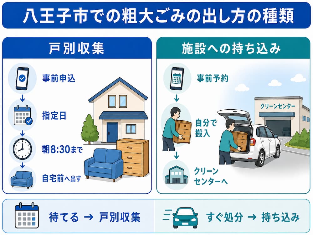 八王子市での粗大ごみの出し方の種類