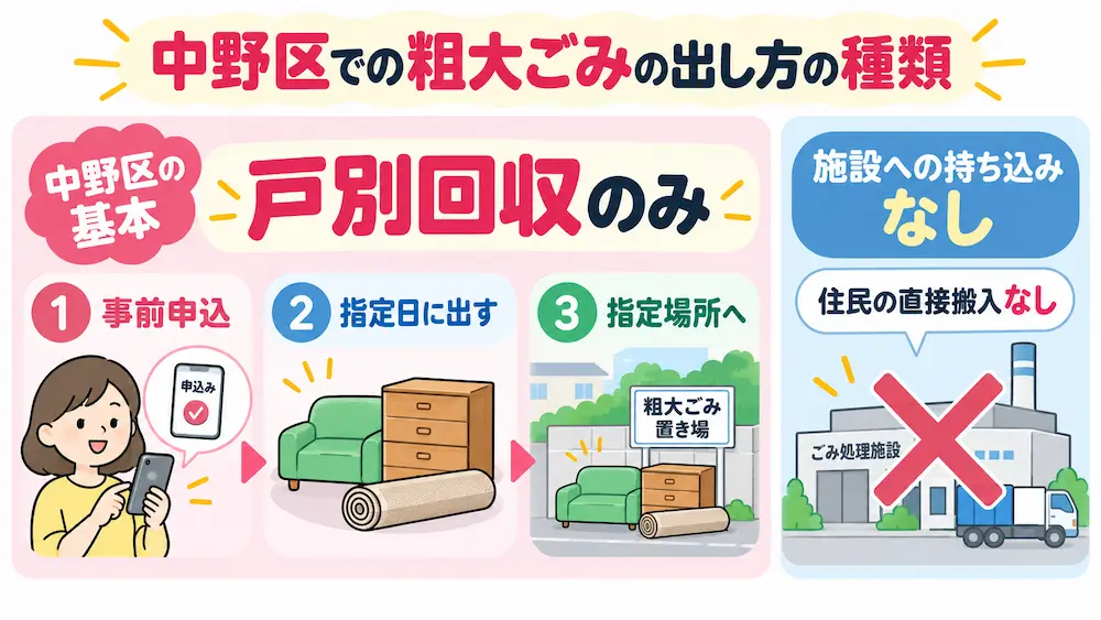 nakano shurui 中野区での粗大ごみの出し方の種類