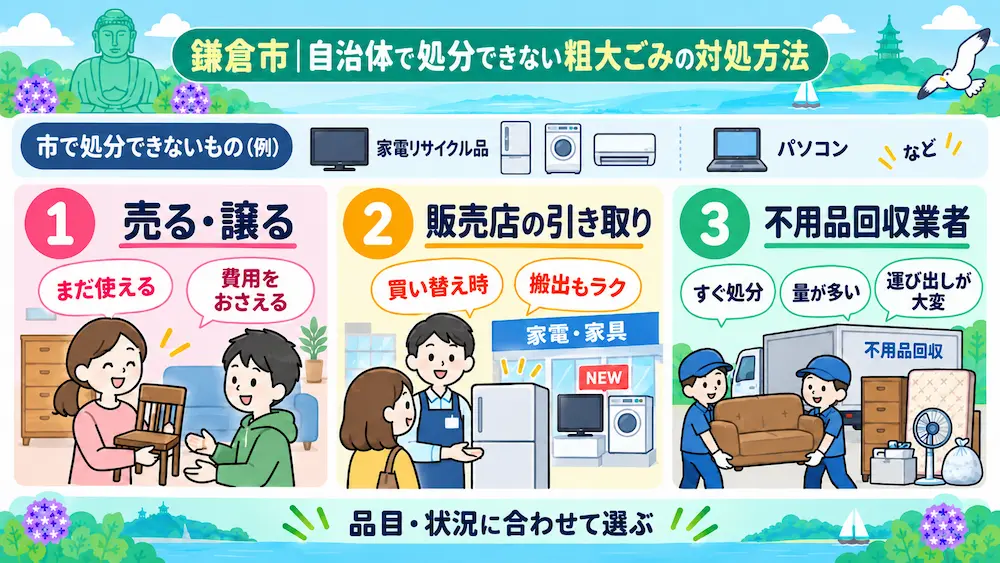 kamakura shobun 自治体で処分できない粗大ごみの対処方法