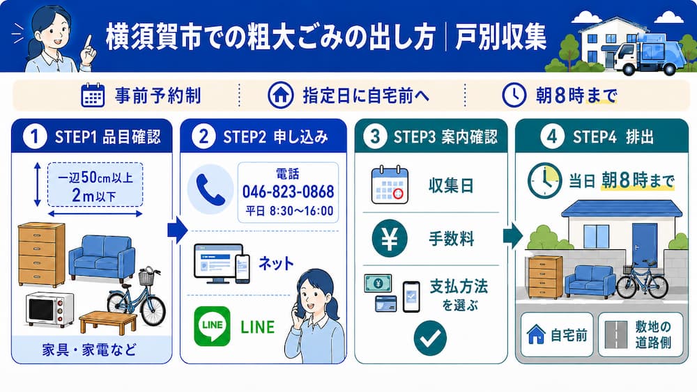 横須賀市|粗大ごみ回収の流れ