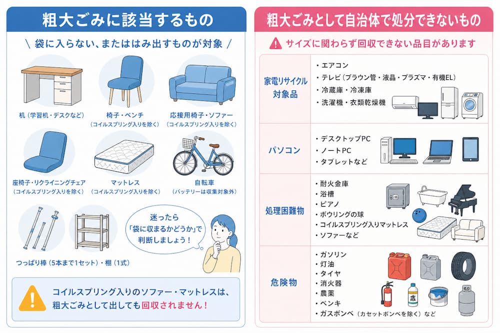 千葉市で粗大ごみとして出せるもの・出せないもの