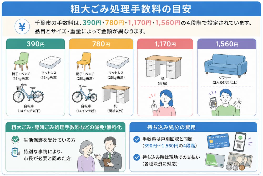 千葉市での粗大ごみ回収の料金