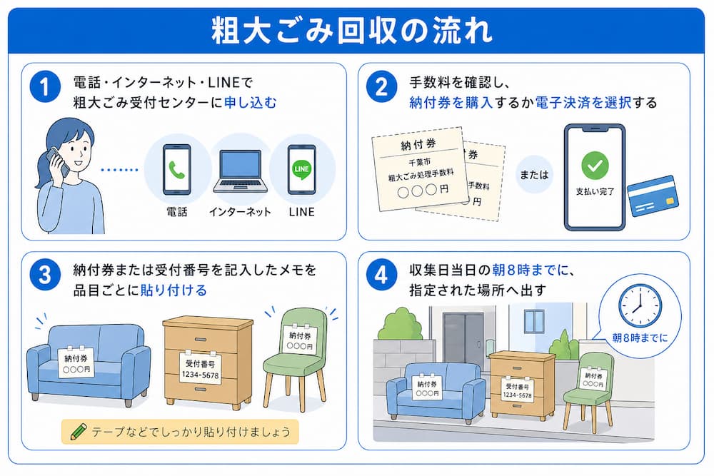 千葉市での粗大ごみの出し方|戸別回収