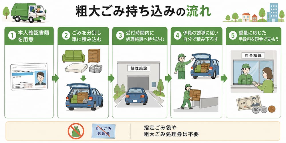 粗大ごみ持ち込みの流れ