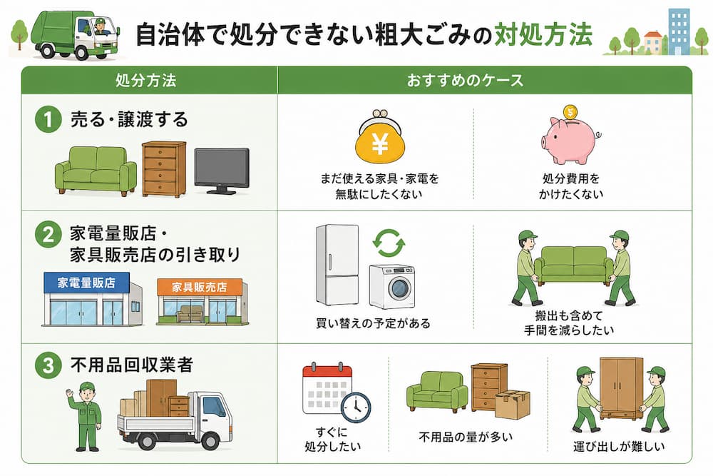 自治体で処分できない粗大ごみの対処方法