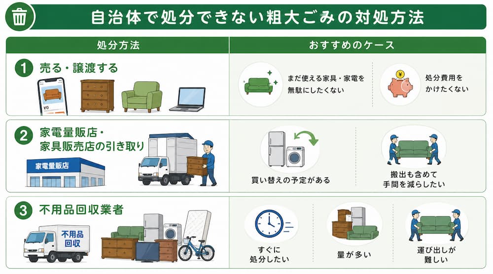 自治体で処分できない粗大ごみの対処方法