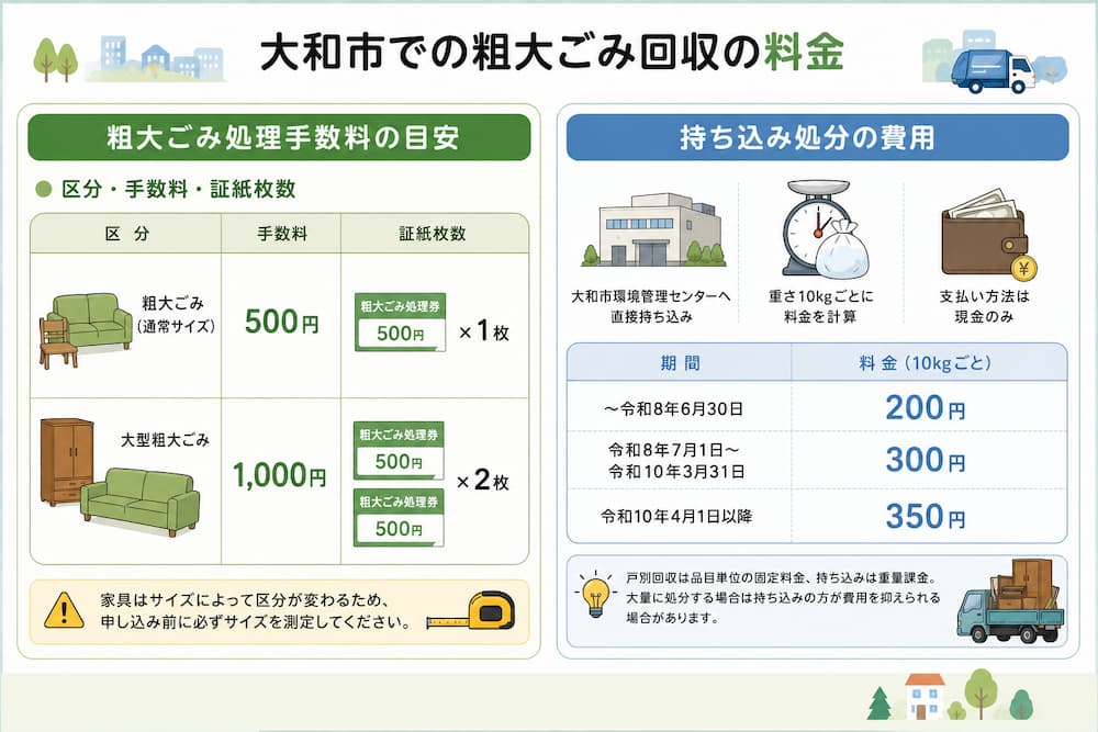 大和市での粗大ごみ回収の料金