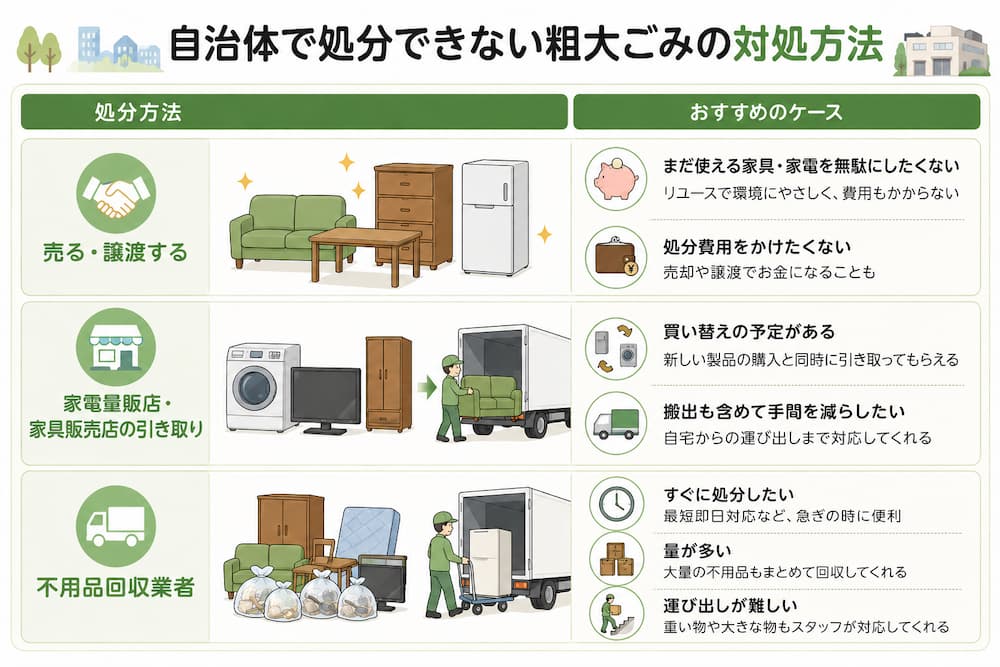 自治体で処分できない粗大ごみの対処方法