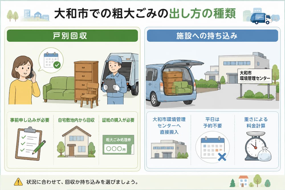 大和市での粗大ごみの出し方の種類