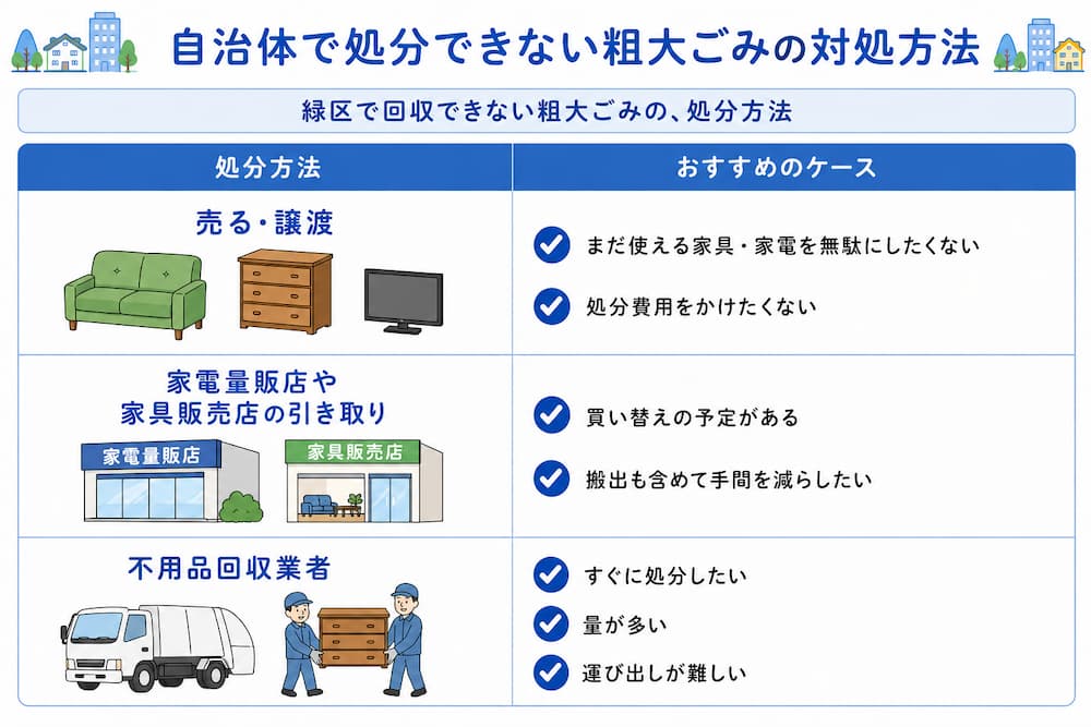 自治体で処分できない粗大ごみの対処方法