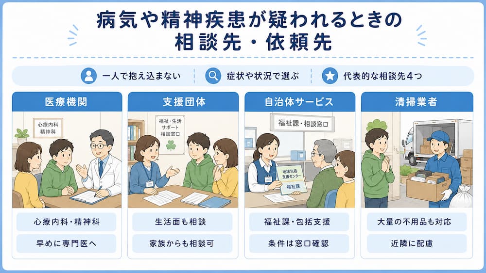 病気や精神疾患が疑われるときの相談先・依頼先