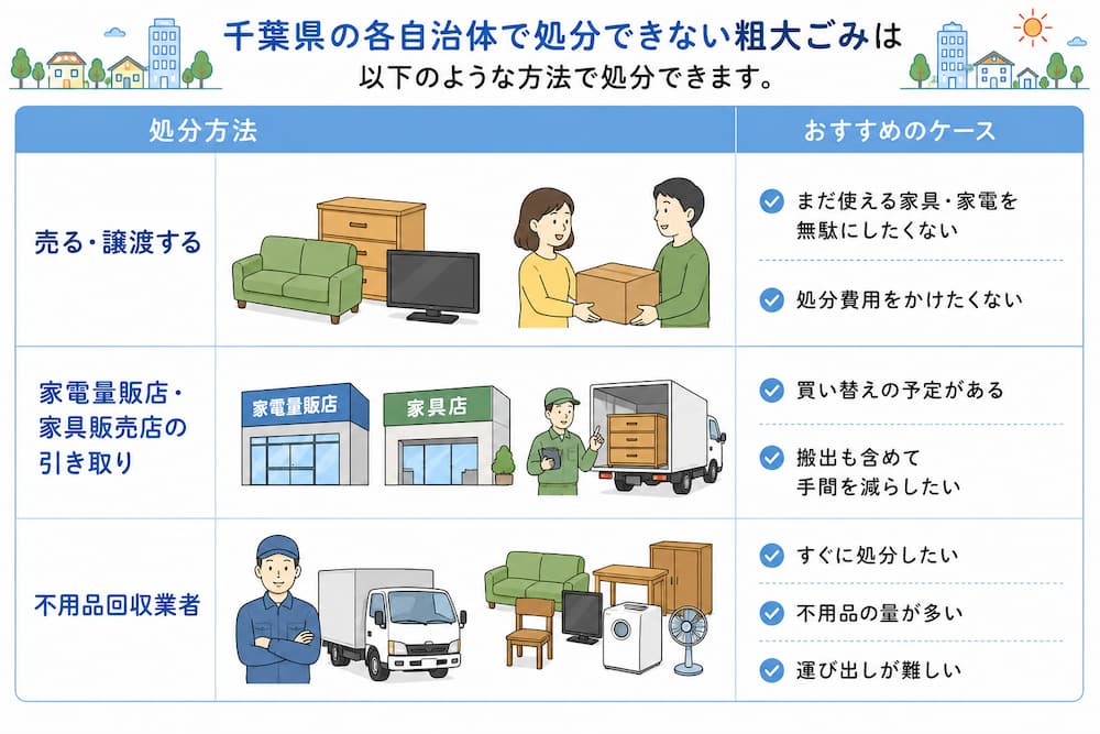 自治体で処分できない粗大ごみの対処方法