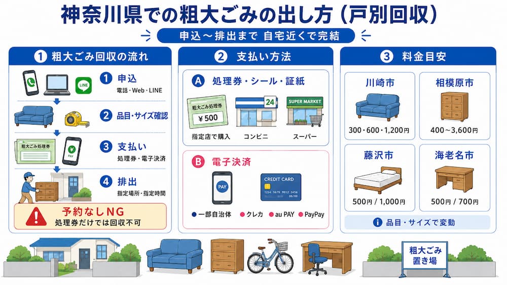神奈川県粗大ごみ回収の流れ