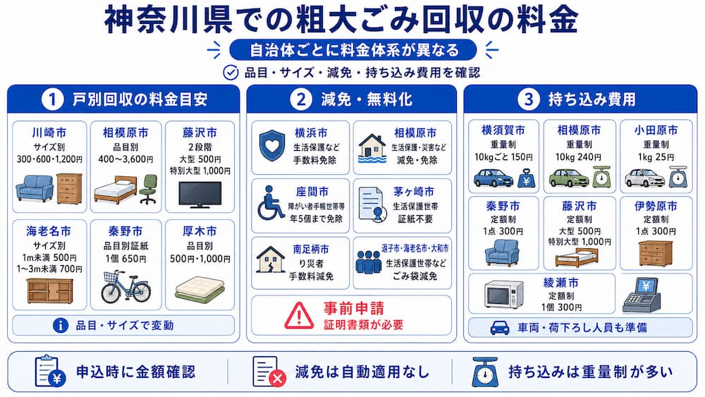 神奈川県での粗大ごみ回収の料金