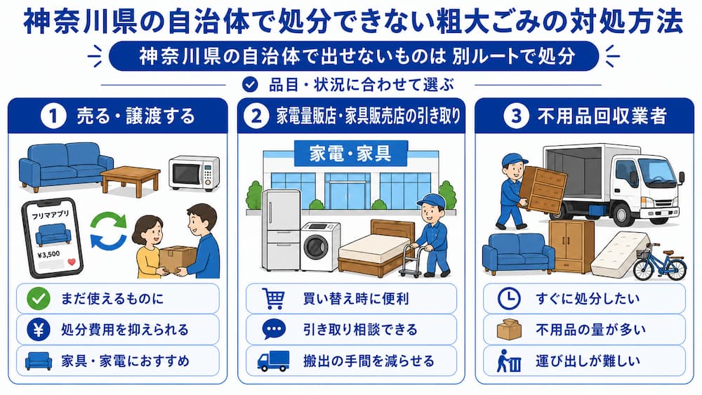 自治体で処分できない粗大ごみの対処方法