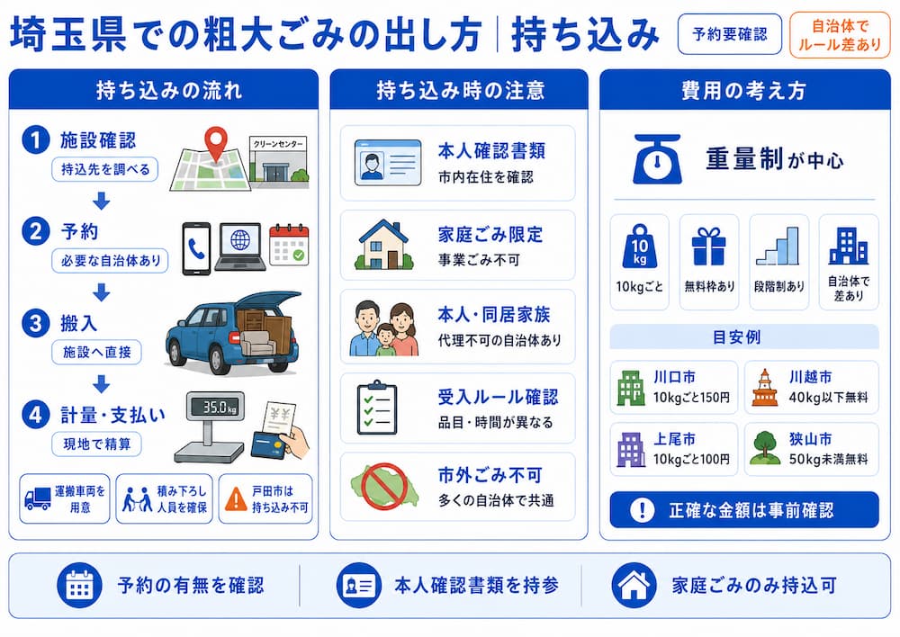 埼玉県粗大ゴミ持ち込みの流れ