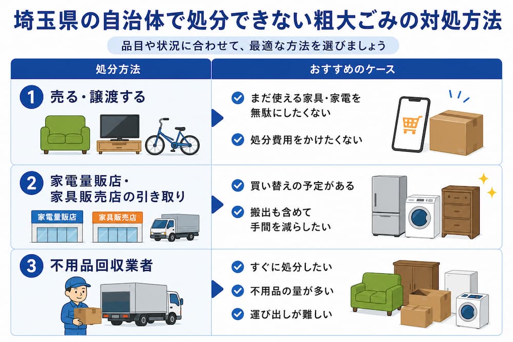 自治体で処分できない粗大ごみの対処方法