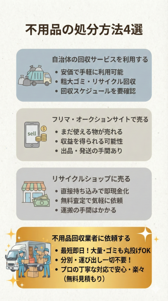 不用品の処分方法