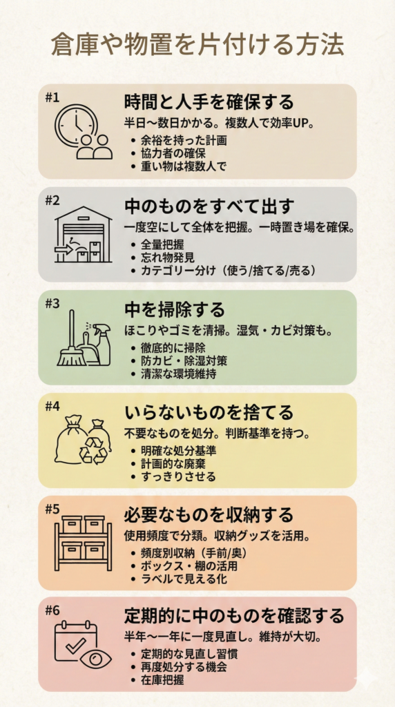 倉庫や物置を片付ける方法