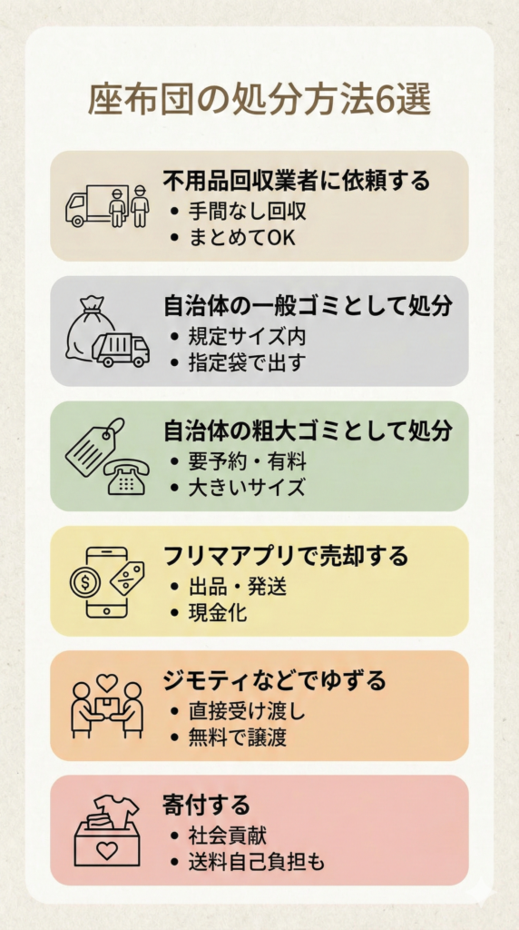 座布団の捨て方6選！大量処分の方法も【押入れの断捨離など】