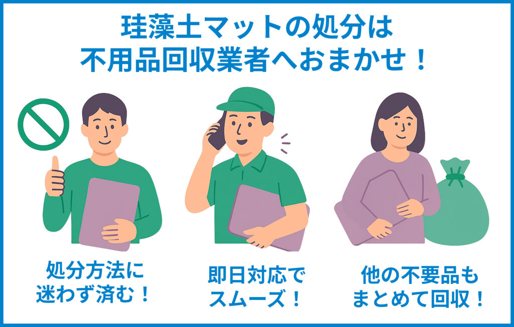 珪藻土マットの処分は不用品回収業者へおまかせ