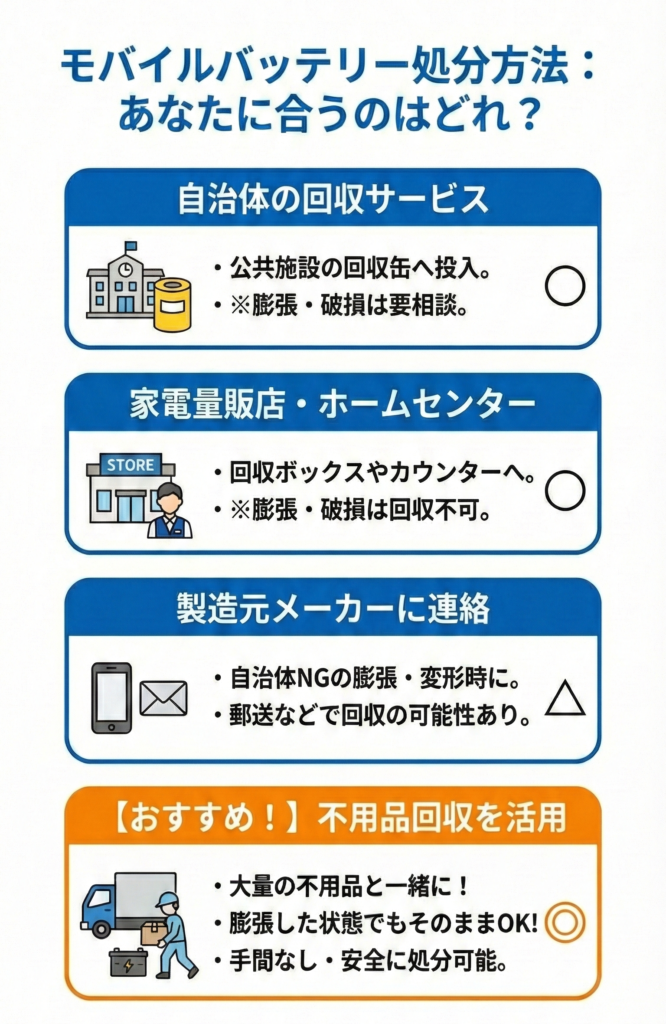 モバイルバッテリー処分方法