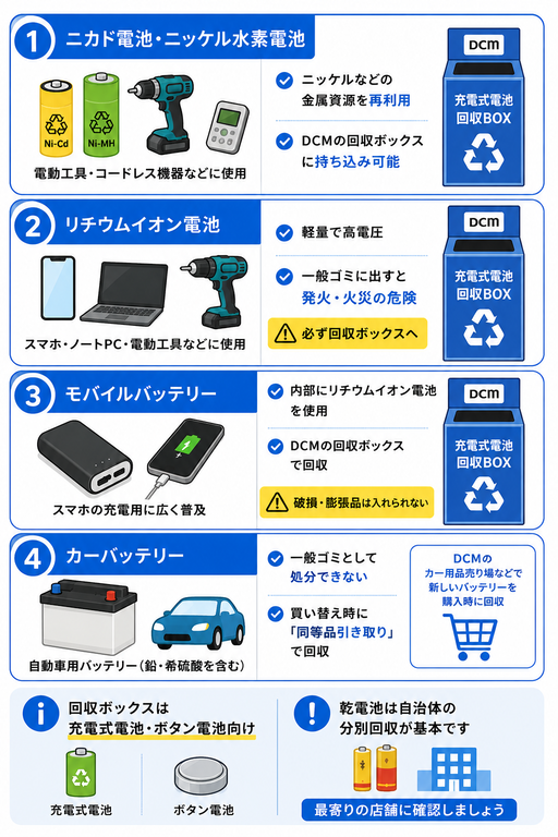 4ce8dfc069e4b8259540a7d4fe239424 DCMで引き取り可能なバッテリーの種類