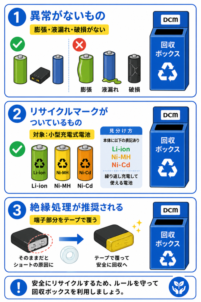 a5795220eebe24b0a8072fe9cd8c40e4 DCMではバッテリーの無料引き取りが可能