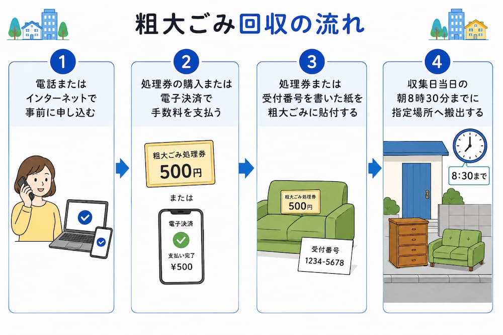粗大ごみ回収の流れ
