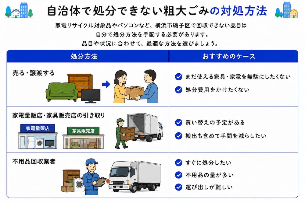 自治体で処分できない粗大ごみの対処方法