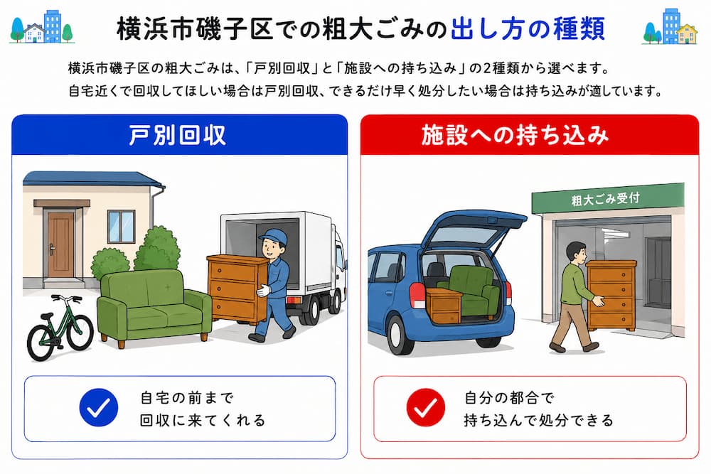 横浜市磯子区での粗大ごみの出し方の種類