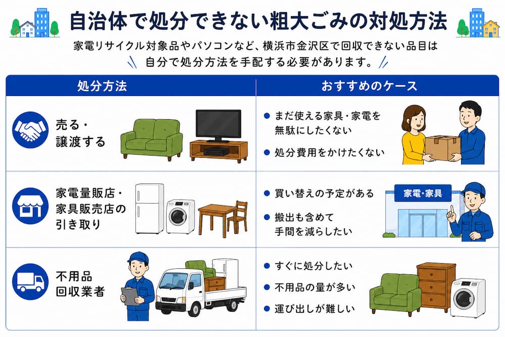 自治体で処分できない粗大ごみの対処方法