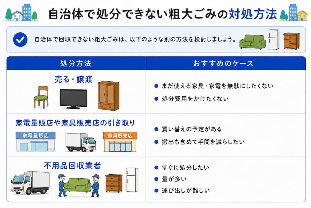 自治体で処分できない粗大ごみの対処方法