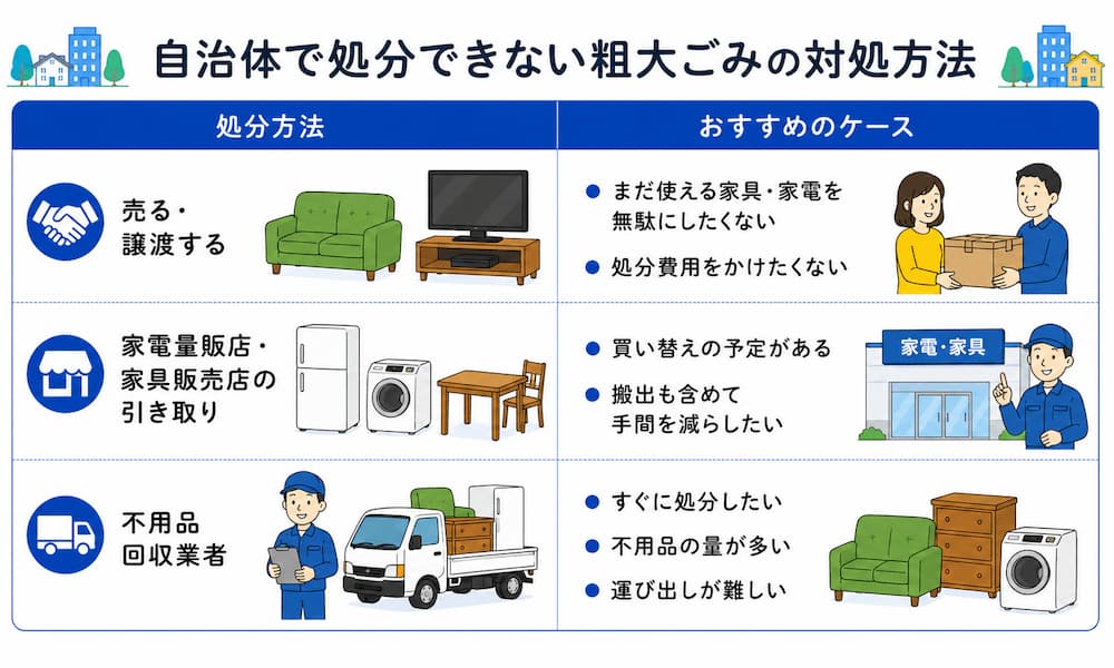 自治体で処分できない粗大ごみの対処方法