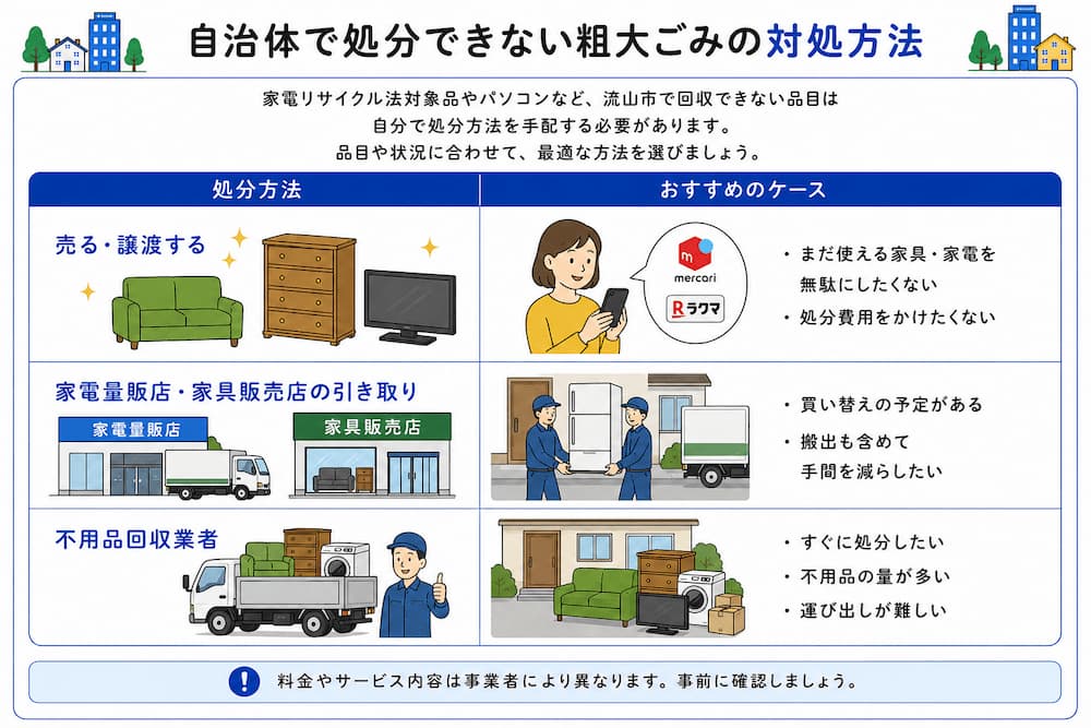 自治体で処分できない粗大ごみの対処方法