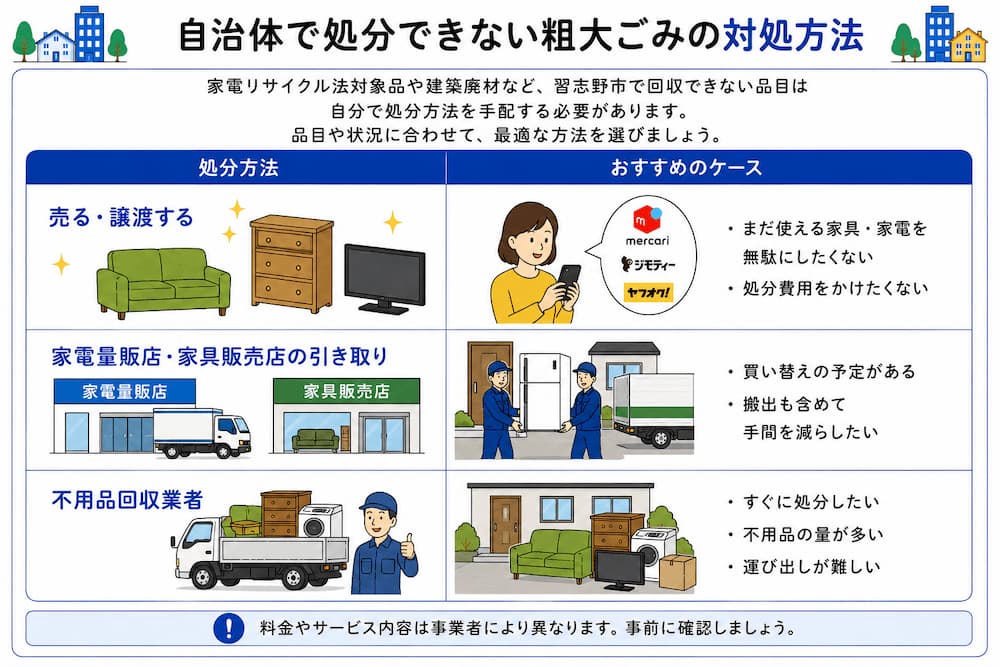 自治体で処分できない粗大ごみの対処方法