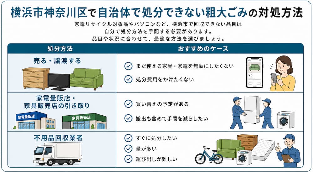 自治体で処分できない粗大ごみの対処方法