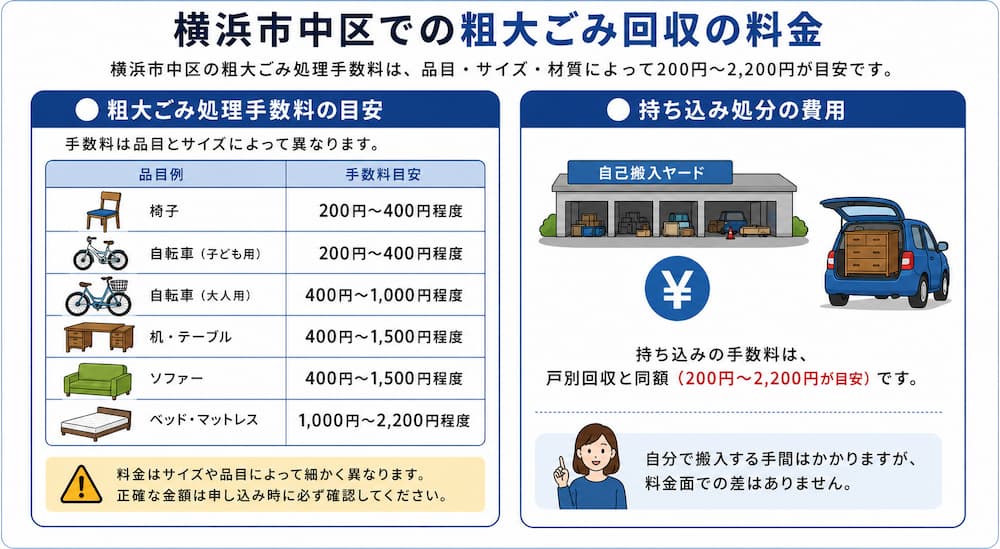 naka ryoukin 横浜市中区での粗大ごみ回収の料金