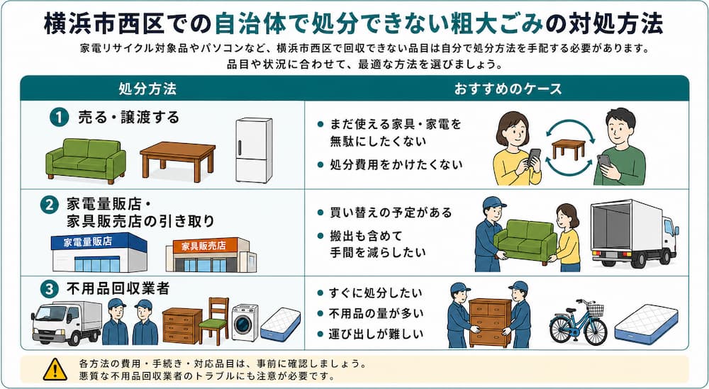 自治体で処分できない粗大ごみの対処方法