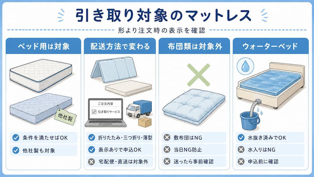 ニトリで引き取ってもらえるマットレスは?
