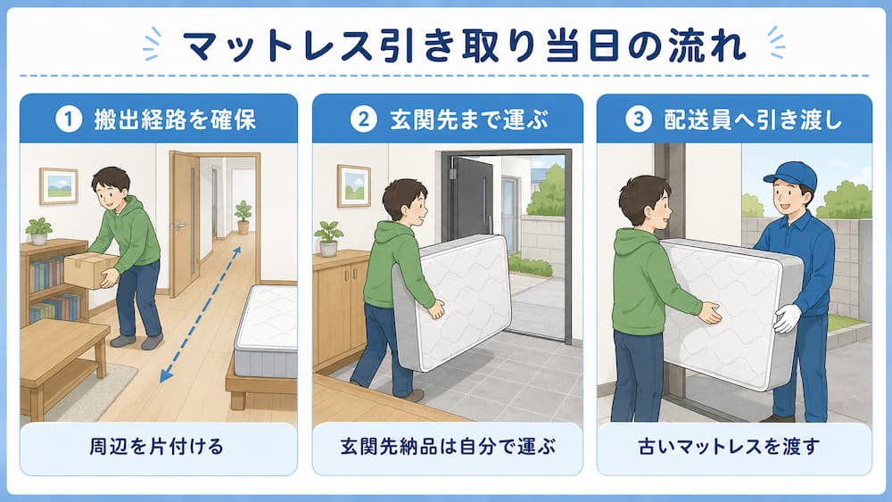 ニトリのマットレス引き取り当日の流れ