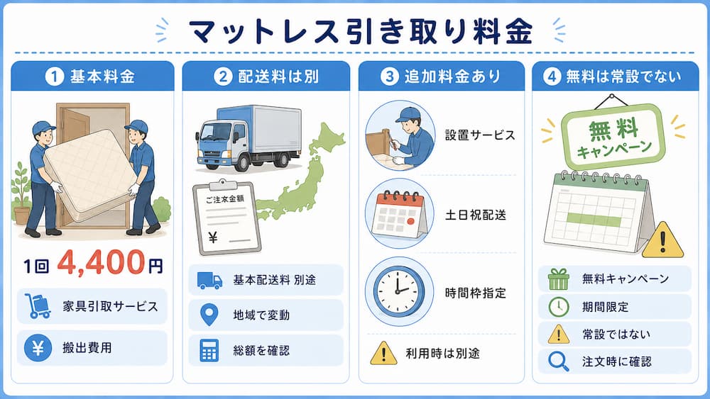 ニトリのマットレス引き取り料金は1回4,400円