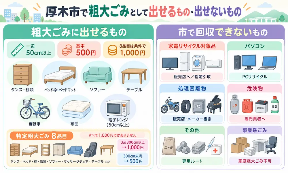 atsugi taisho 厚木市で粗大ごみとして出せるもの・出せないもの