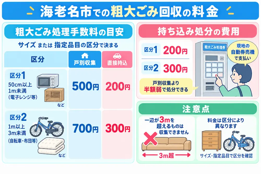 ebina ryoukin 海老名市での粗大ごみ回収の料金